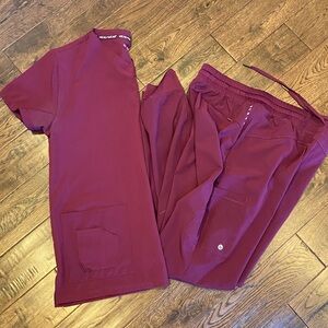 Maroon Scrub Set